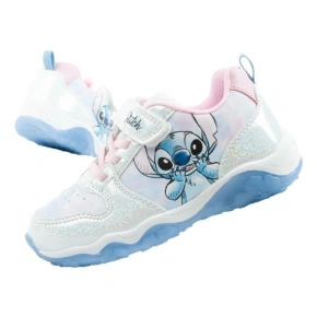 Leomil detská športová obuv tenisky Stitch ľahký suchý zips LED modrá