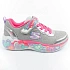 Skechers S Lights LED detská športová obuv pre dievčatá na suchý zips Grey