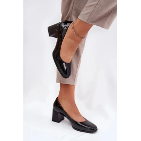 Dámske lodičky na podpätku 91130 Black - VINCEZA