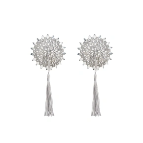 Sexy nálepky na bradavky Mistiqua strieborné - Obsessive