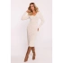 Dámske svetrové šaty M824 Light beige - MOE