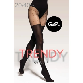 Dámske pančuchy GIRL-UP 14 Black Pattern - Gatta