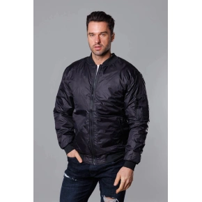 Čierno-červená pánska bunda bomber (AK95-1A) -Goodlooking