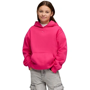 Detská mikina s kapucňou Puma ESS Centered Cat Logo Relaxed Hoodie fuchsia 692973 59