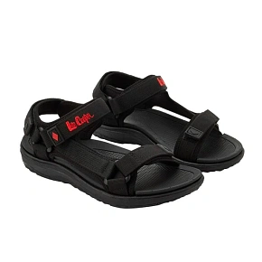 Lee Cooper Dámske sandále na suchý zips na letnú pláž Ľahké čierne dámske sandále