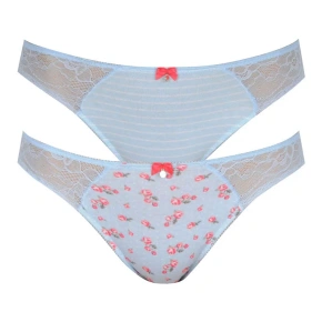 Dámske nohavičky 2PACK L-1119 BI Svetlomodrý vzor - Lama