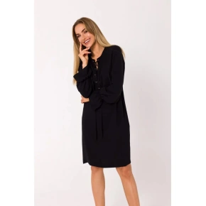 Dámske šaty so šnurovaním vpredu M742 Black - MOE