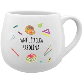 Pani učiteľka Caroline - biely keramický hrnček 300 ml