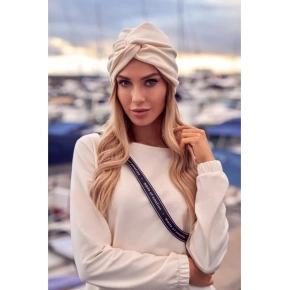 Dámsky klobúk s turbanom M601 Ecru - Moe