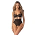 Dámske zvodné body Hersis Crotchless Teddy Black - Obsessive
