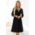 Elegantné midi šaty 657-1 čierne - Numoco