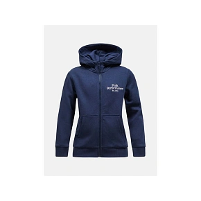 Detská mikina PEAK PERFORMANCE Original Zip Hood Junior, farba tmavomodrá