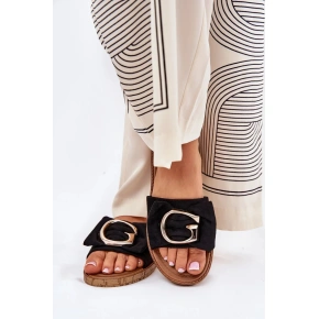 Dámske papuče M578 Čierne s hnedou - Krok vo veľkom štýle Dámske papuče M578 Čierne s hnedou - Krok vo veľkom štýle