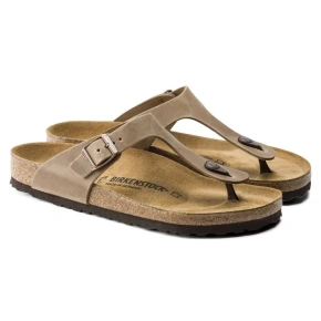 Dámske žabky Birkenstock Gizeh Oiled Leather Tabacco Brown Regular wide (0943811) dámske