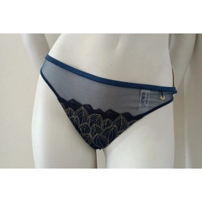 Dámske tangá 90601 Petrol Blue with Gold - Selmark