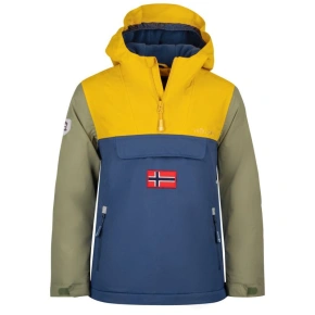 Trollkids Detská nepremokavá bunda do dažďa Kirkenes Anorak Yellow/Blue (322-703)