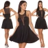 Dámske sexy mini šaty s priehľadným výstrihom 50226 Čierna - KouCla