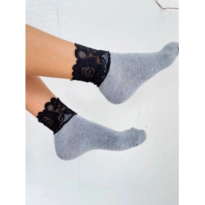 Dámske ponožky 1061 Grey with black - Milena