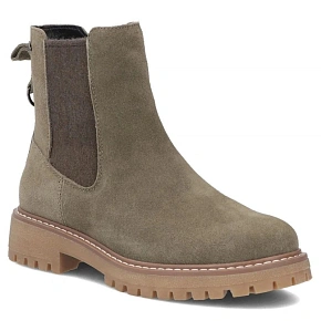 Skórzane botki damskie sztyblety khaki Filippo DBT7935