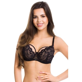 Dámska podprsenka TANGO 01076 Čierna s béžovou - Mediolano