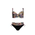 Dámske dvojdielne plavky Palermo 5 S995PA5-2 Black with Leaves - Self