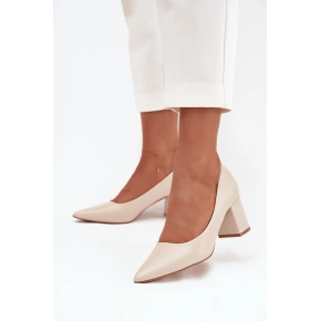 LL-380P Ryvessa béžové lodičky na platforme - Seastar