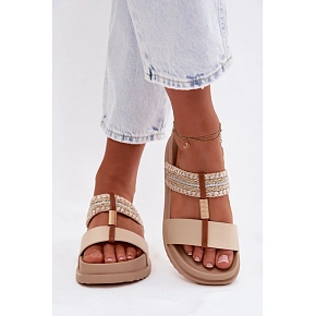 Dámske ponožky na platforme ZX6092-2 226369 beige - Sweet Shoes