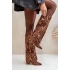 Dámske topánky na podpätku 9501 Brown Pattern - Krok vo veľkom štýle