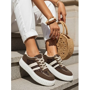 Dámske kožené tenisky ZY1392 LA351P hnedé – FashionStreet Dámske kožené tenisky ZY1392 LA351P hnedé – FashionStreet