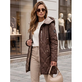 Dámska prechodná bunda s kapucňou TY5769, hnedá – FashionStreet