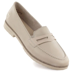 Dámske kožené mokasíny lords beige Rieker 75300-63