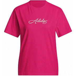 Dámske grafické tričko adidas Cursive Wordmark fuchsia KT2611 Dámske grafické tričko adidas Cursive Wordmark fuchsia KT2611