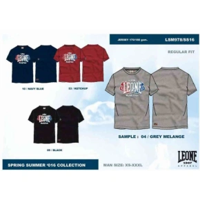 LEONE pánske tričko LSM978/S16 sivé "XL" LEONE pánske tričko LSM978/S16 sivé "XL"