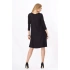Dámske šaty voľný strih 3/4 rukáv vhodné aj pre tehotné stredne dlhé grafitové - Čierna - Beyo
