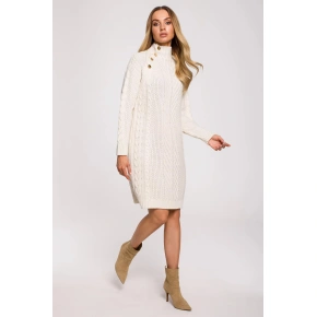 Dámske svetrové šaty M635 beige - Made Of Emotion