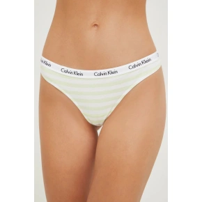 Dámske tangá D1617E 5XE biela / žltá - Calvin Klein