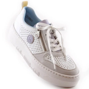 Pohodlné poltopánky Rieker W RKR589 white