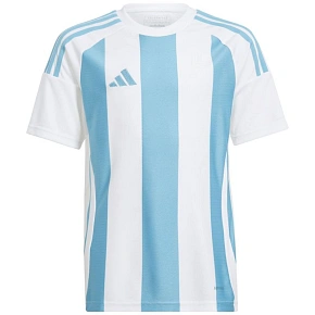Detské tričko adidas Striped 24 Jersey white and blue IW2137