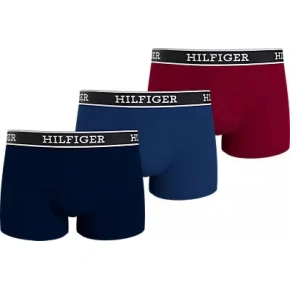 Pánske boxerky 3Pack UM0UM03185 0SX tm.modrá/modrá/vínová - Tommy Hilfiger