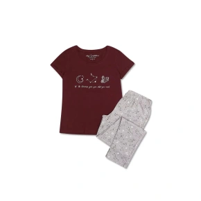 Dámske pyžamo Horoscope 40115-93X Bordeaux / Grey - Henderson Ladies