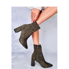 Dámska členková obuv HD055-100 Tmavo zelená - Besty