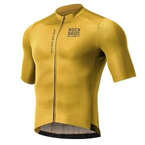 Cyklistický dres Rockbros 15120014025 ROAD TO SKY pre mužov, s krátkym rukávom, veľkosť L – žltý, pánsky Cyklistický dres Rockbros 15120014025 ROAD TO SKY pre mužov, s krátkym rukávom, veľkosť L – žltý, pánsky