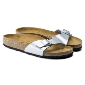 Dámske žabky Birkenstock Madrid Birko-Flor Silver regular wide (0040411) dámske