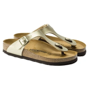 Dámske žabky Birkenstock Gizeh Birko-Flor Gold narrow (1016109) dámske
