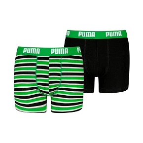 Detské boxerky Puma Everyday Striped, balenie po 2 kusoch, zeleno-čierne, 938970 03