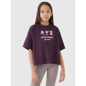 Dievčenský oversize top s potlačou 4F 4FJRSS25TTSHF2587-50S