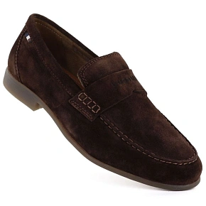 Pánske mokasíny Bugatti 311-AW660-1400-6100 z mäkkého semišu v čokoládovej farbe