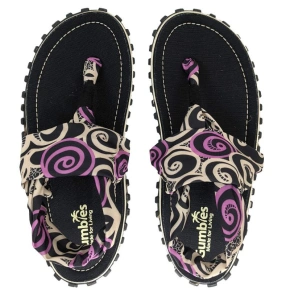 Gumbies - dámske žabky Slingback - BLACK SWIRLS