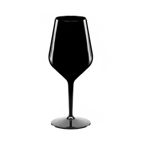 Čierny nerozbitný plastový pohár na víno 470 ml 6pack
