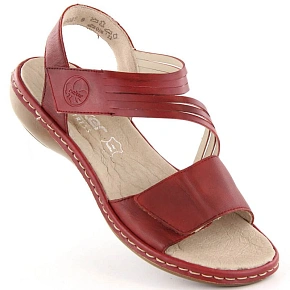 Pohodlné kožené sandále Rieker W RKR685 red